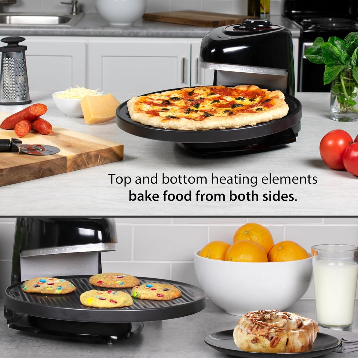 🍕 Presto Pizzazz Plus Roterende Oven – Perfecte Pizza, Snel! + Gratis Pizzareceptenboek 📕